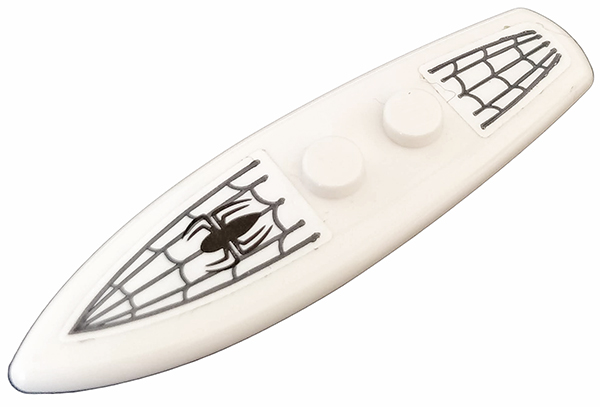 Lego Minifigure, Utensil Surfboard Standard with Black Spider and Spider Web Pattern (Stickers) - Set 76059