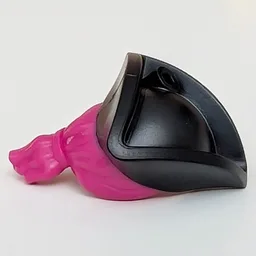 Hair and Hat, Pirate Hat Tricorne Black with Ponytail / Magenta