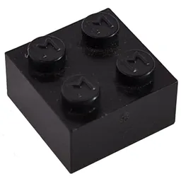 Modulex Brick 2 x 2 with M on Studs / Modulex Black