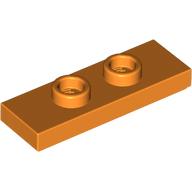 Lego Plate Special 1 x 3 with 2 Studs with Groove and Inside Stud Holder (Jumper) / Orange