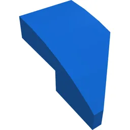 Brick Wedged, Curved 2 x 1 with Stud Notch Left / Blue