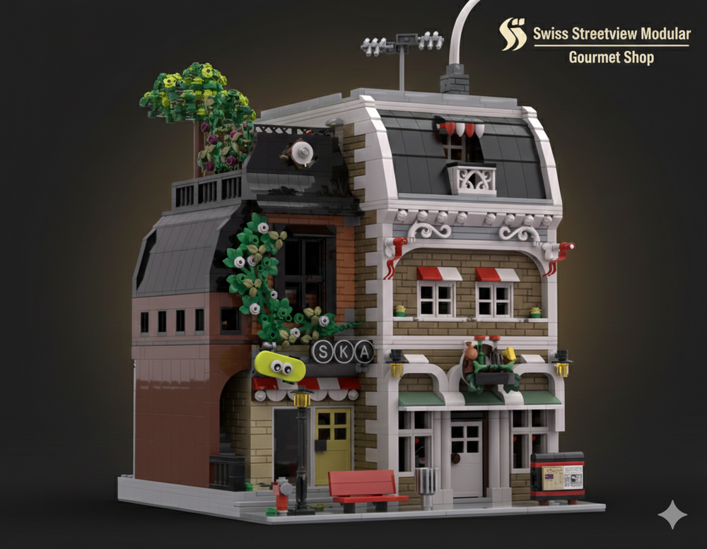 Lego Swiss Streetview Modular: Gourmet & Skate Shop