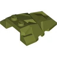 Brick Wedged, Sloped 4 x 4 Fractured Polygon Top / Olive Green