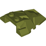 Lego Brick Wedged, Sloped 4 x 4 Fractured Polygon Top / Olive Green