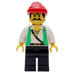 Pirate - Green Vest, Black Legs, Red Bandana