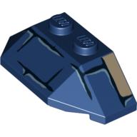 Lego Brick Wedged, Sloped 45° 2 x 4 Triple with Brick Print / Dark Blue
