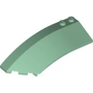 Brick Wedged, Curved 8 x 3 x 2 Open Left / Sand Green