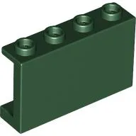 Panel 1 x 4 x 2 with Side Supports - Hollow Studs / Dark Green