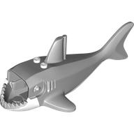 Lego Animal Body Part, Shark Body with Gills and White Belly Print / Light Bluish Gray