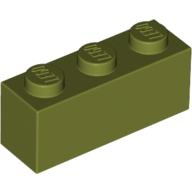 Lego Brick 1 x 3 / Olive Green