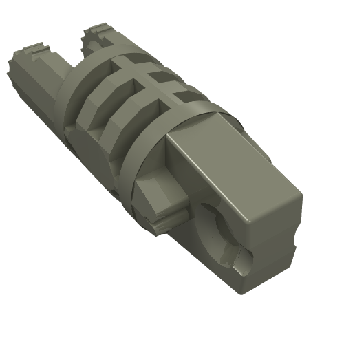 Lego Hinge Cylinder 1 x 3 Locking with 1 Finger and 2 Fingers On Ends, without Hole, 9 Teeth / Dark Gray