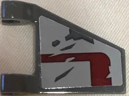 Flag 2 x 2 Trapezoid with Flat Edge with SW Dark Red and Dark Gray Markings Pattern on Both Sides (Stickers) - Set 75202