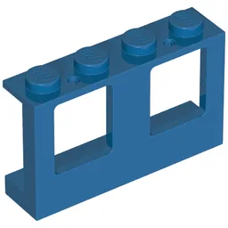 Window 1 x 4 x 2 Plane, Solid Studs / Blue