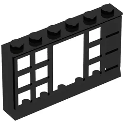 Minitalia Window 1 x 6 x 3 Panorama with 12 Panes / Black