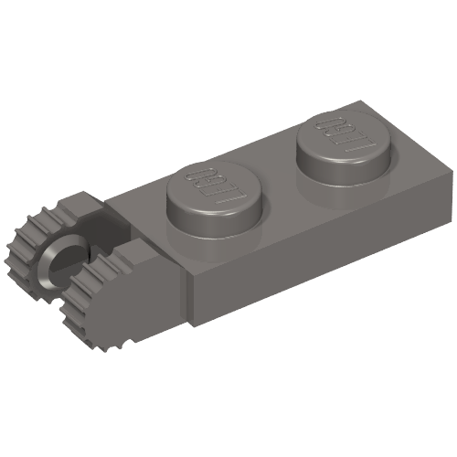 Lego Hinge Plate 1 x 2 Locking with 2 Fingers On End, without Groove, 9 Teeth / Dark Bluish Gray