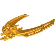 Lego Large Figure Weapon Blade, Double Curved (Mata Nui Scarab Shield Half) / Bright Light Orange