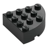 Brick Round Corner 4 x 4 Full Brick / Black