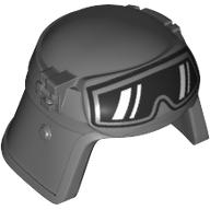 Lego Helmet Imperial Pilot, Raised Forehead, Black Goggles Print (AT-ST Pilot) / Dark Bluish Gray