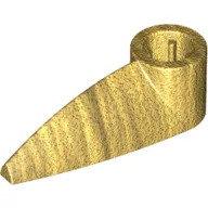 Technic Tooth 1 x 3 with Axle Hole [Rounded Underside] / Pearl Gold