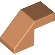Lego Brick Sloped 45° 2 x 1 with 2/3 Inverted Cutout and no stud / Nougat