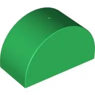 Duplo Brick 2 x 4 x 2 Curved Top / Green