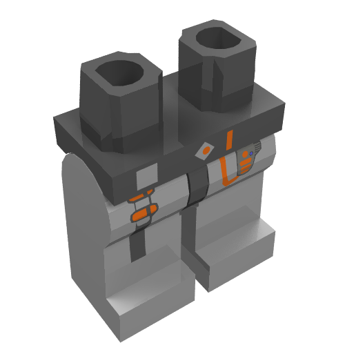 Lego Hips and Light Gray Legs with Gold Circuitry Print