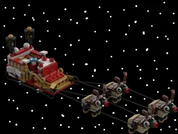 Santa's sleigh with 4 reindeer