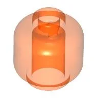 Minifig Head [Plain] [Hollow Stud] / Trans-Neon Orange