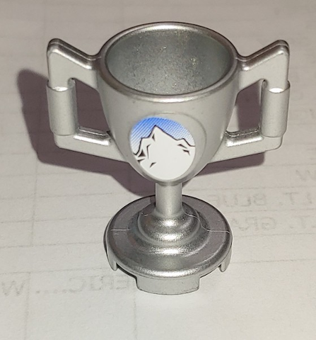 Lego Minifigure, Utensil Trophy Cup with Mountain Peak Pattern (Sticker) - Set 8863