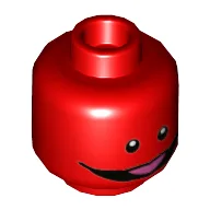 Minifig Head, Black Eyes, Wide Open Mouth, Tongue Print