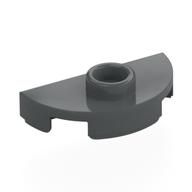 Lego Plate Special Round 1 x 2 Half Circle with Stud (Jumper) / Dark Bluish Gray