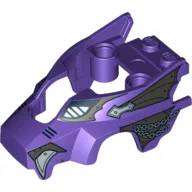 Fairing, Fly Wheel, Wolf Shape with Silver Scaled Armor, Chains and Fangs Print / Dark Purple