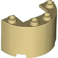 Cylinder Half 2 x 4 x 2 with 1 x 2 Cutout / Tan