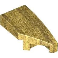 Brick Wedged, Curved 2 x 1 with Stud Notch Right / Pearl Gold