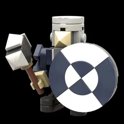 Medieval Dwarf Guard with hammer and shield