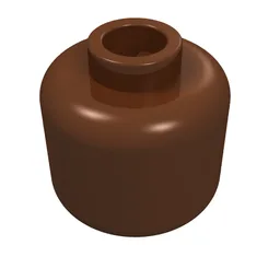 Minifig Head [Plain] [Blocked Open Stud] / Reddish Brown