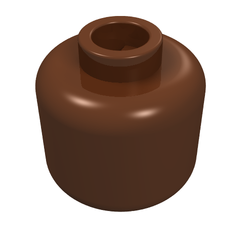 Lego Minifig Head [Plain] [Blocked Open Stud] / Reddish Brown