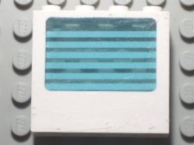 Lego Panel 1 x 4 x 3 with Fixed Glass with 6 White Stripes Pattern (Sticker) - Set 6666