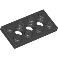 Lego Technic Plate 2 x 4 [3 Holes] / Black