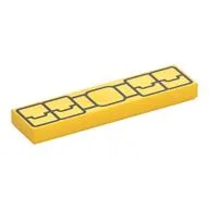 Tile 1 x 4 with Black Utility Belt Pattern / Yellow
