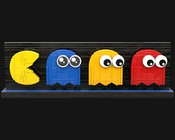 Pac-Man and Ghosts Brick-built Characters Display