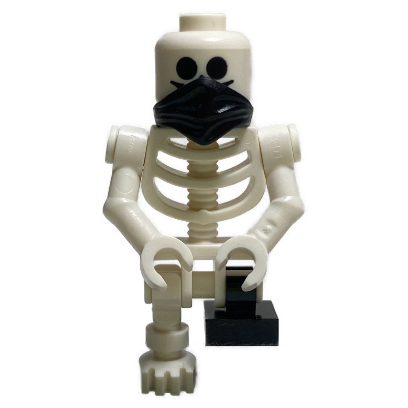 Lego Skeleton, Standard Face, Bandana, Short Black Leg