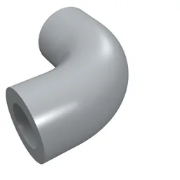 Brick Round 1 x 1 diameter Tube with 90 Degree Elbow (2 x 2 x 1) and Axle Holes (Crossholes) at each end / Light Bluish Gray