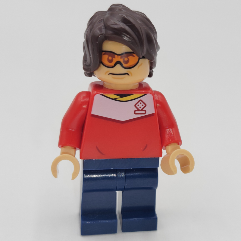 Lego Soccer Fan, Red Soccer Jersey, Orange Glasses