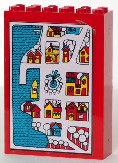 Lego Fabuland Cupboard 2 x 6 x 7 with Fabuland Map Pattern (Sticker) - Set 3682