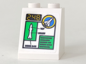 Lego Slope 65 2 x 2 x 2 without Bottom Tube with '248' and Space Port Logo Pattern (Sticker) - Set 6452