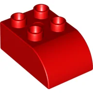 Duplo Brick 2 x 3 with Curved Top / Red