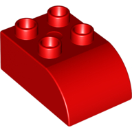 Lego Duplo Brick 2 x 3 with Curved Top / Red