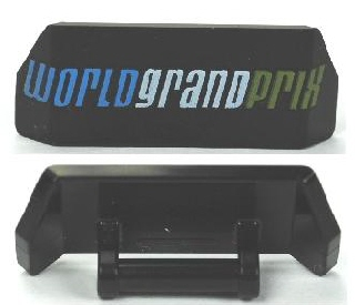 Lego Vehicle, Spoiler with Bar Handle with 'WORLD GRAND PRIX' Pattern (Undetermined Type)