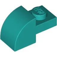 Brick Curved 1 x 2 x 1 with Curved Top / Dark Turquoise